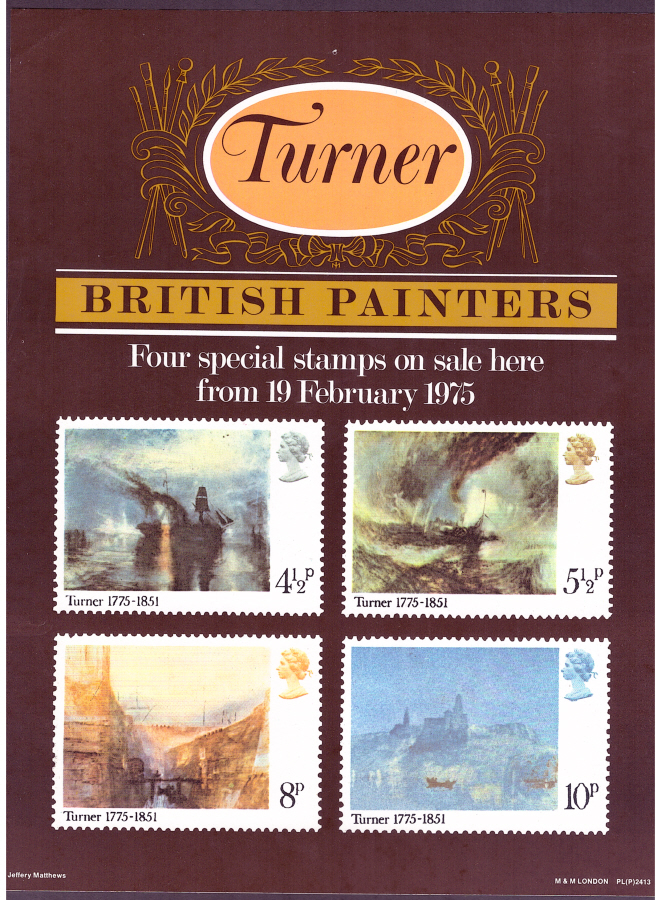 (image for) 1975 JMW Turner Post Office A4 poster. PL(P) 2413.